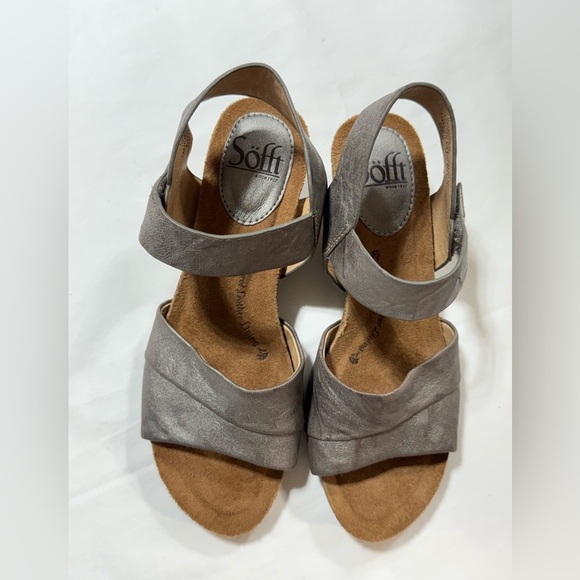 SOFFT Pewter gray Verina wedge Sandals size 7 - Picture 4 of 9